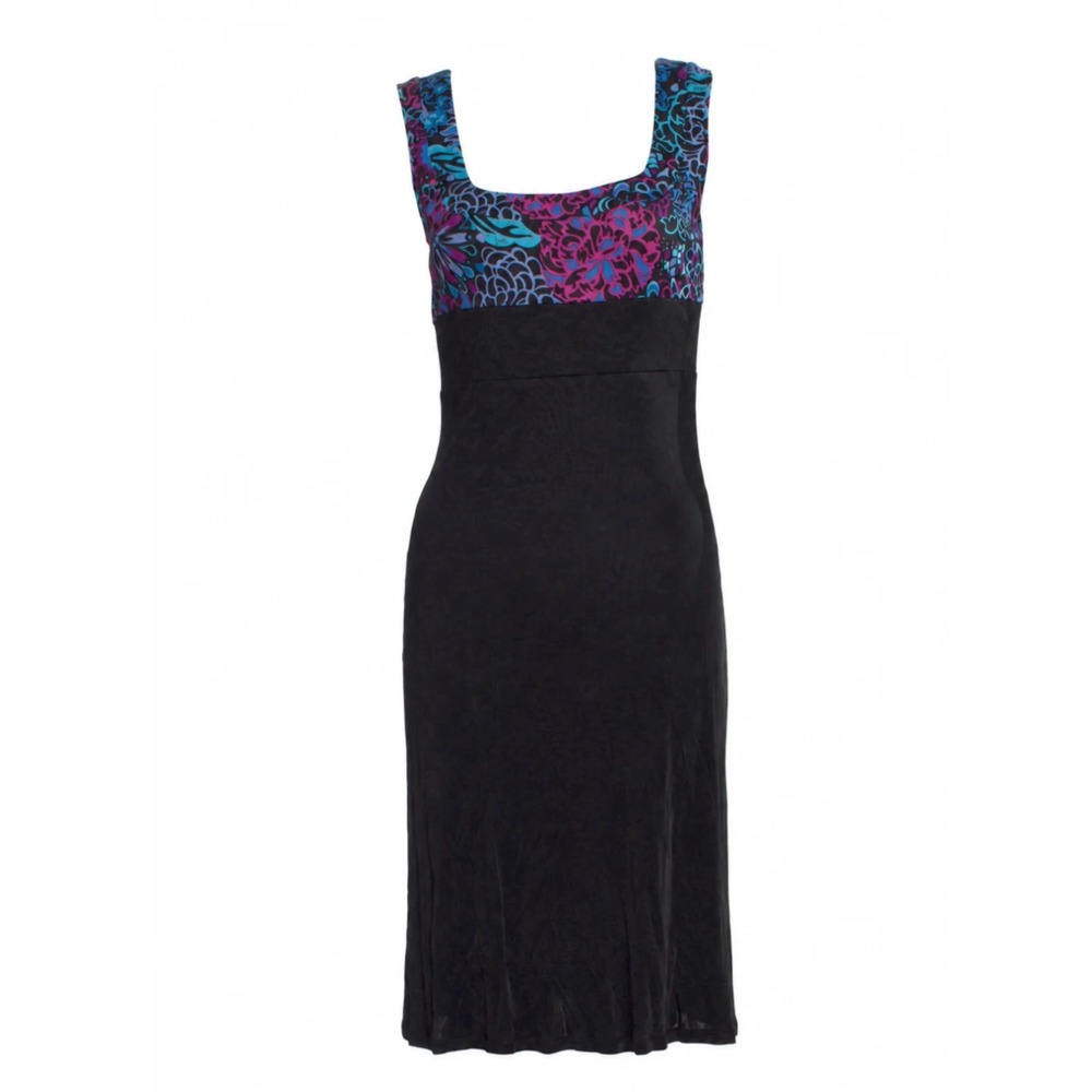 Emilio Pucci Vintage 2000's Color-Blocked Floral Printed Midi Dress
